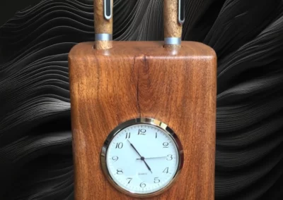 desk clock made from mesquite wood