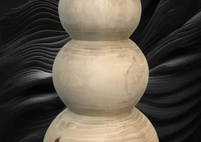 wooden snowman turned on lathe